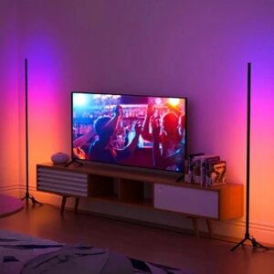 Підлогова кутова RGB лампа торшер керування з пульта та телефона, світловузика, підсвітка кімнати