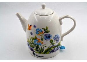Керамічний чайник з квітковим принтом Domotec MS-5056 електричний