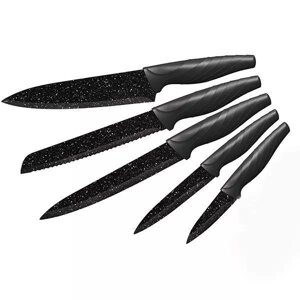 Набір ножів на магнітній підставці 5 предметів Benson BN-409 мармурове покриття