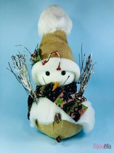 Декоративні сніговика в капелюсі на новий рік декоративна фігурка.