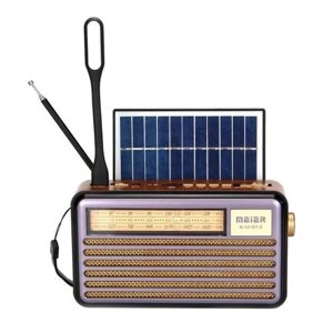 Радіоприймач акумуляторний із сонячною панеллю Bluetooth портативна колонка MP3 USB радіо MEIER M-521BT-S