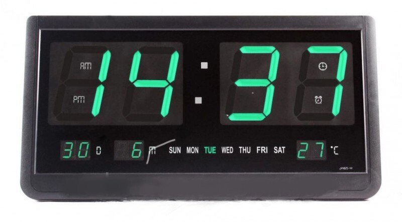 Годинники настінні офісні JH4825 з календарем і будильником .e - відгуки