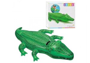 Надувной Крокодил игрушка-наездник Intex 58546 168Х86 см от 3 лет зеленый для отдыха на воде
