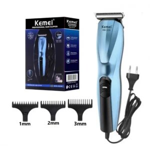 Машинка з електричною вилкою для стриження волосся Kemei KM-1430 Синій Машинка з низьким рівнем шуму
