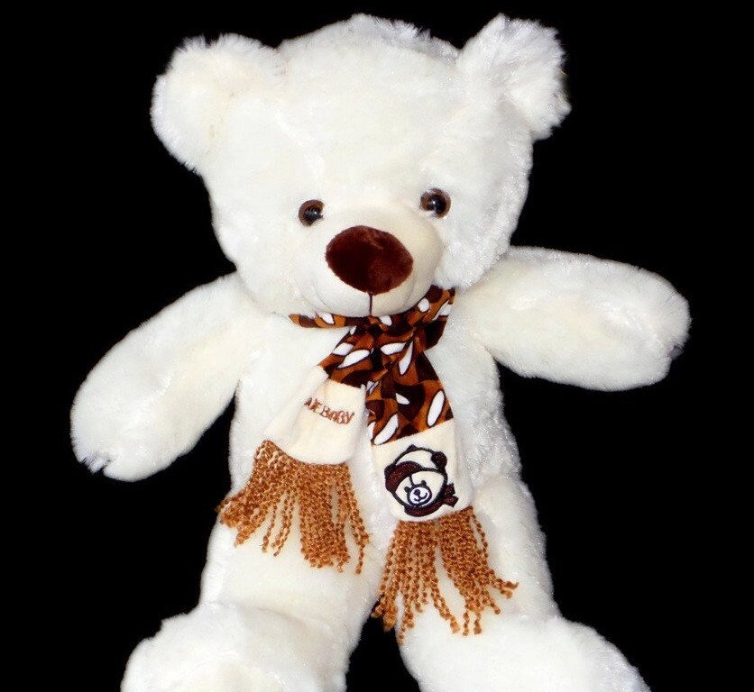 Подарунок для дітей Мишка 50 см плюшева м&#039;яка іграшка ведмідь в шарфі - фото
