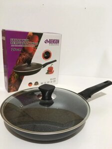 Сковорода з кришкою Benson BN-558 з мармуровим покриттям 26 см