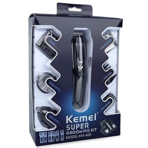 Набор для стрижки волос Kemei KM 600 триммер для носа и ушей триммер для тела бритва