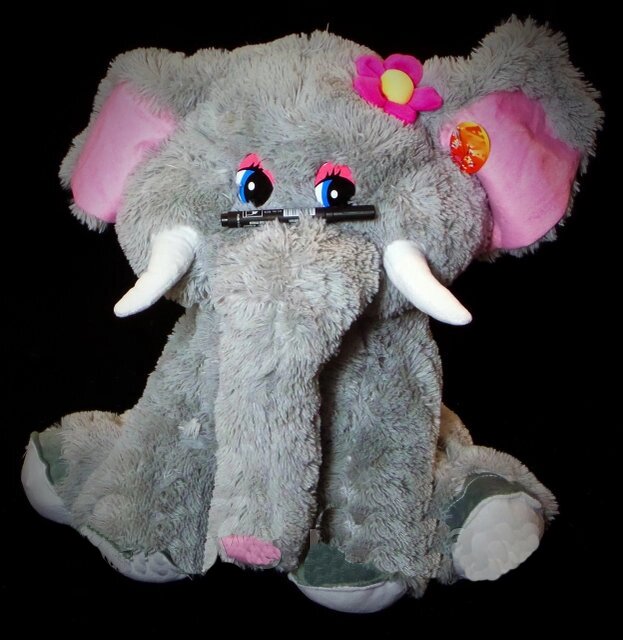 Сірий сидить плюшевий Слон 90 см дитяча м&#039;які музична іграшка - огляд