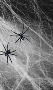 Павутина чорна, біла з павуками декор на Хеллоуїн 12 штук упаковка