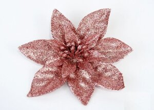 Декор новорічний пуансеттия рожевого кольору