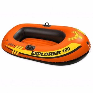 Одномісна дитяча надувний човен Intex 58329 EXPLORER 100 до 55 кг 147X84X36 см помаранчева