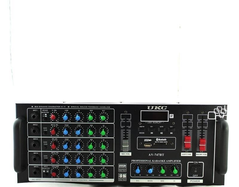 Підсилювач потужності звуку AMP 747 + BT (2) звуковий підсилювач - фото