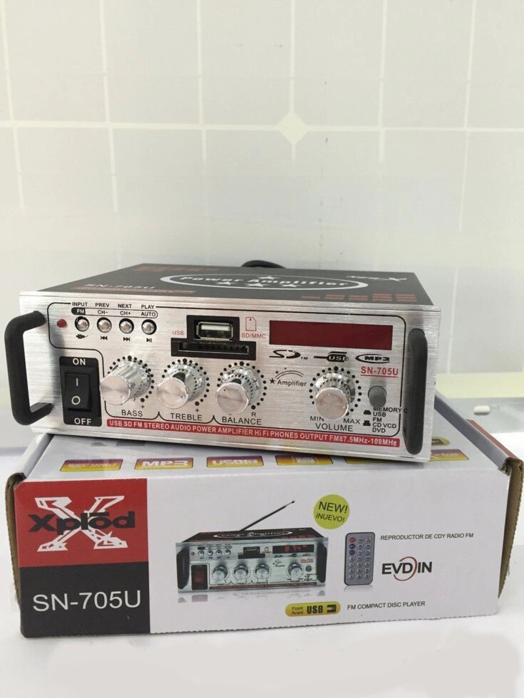 Підсилювач стерео звуку UKC SN-705U MP3 / SD / USB / AUX / FM 12v / 220v від компанії Інтернет магазин "Megamaks" - фото 1