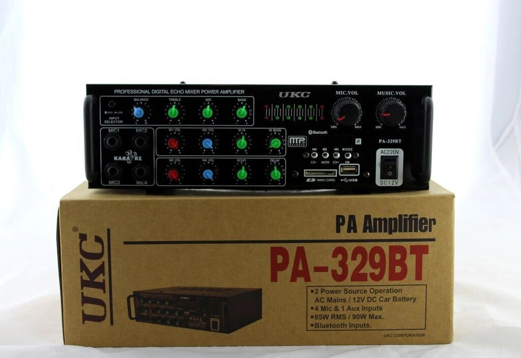 Підсилювач звукової для аудіосистеми AMP 329 BT якісне і гучне звучання від компанії Інтернет магазин "Megamaks" - фото 1