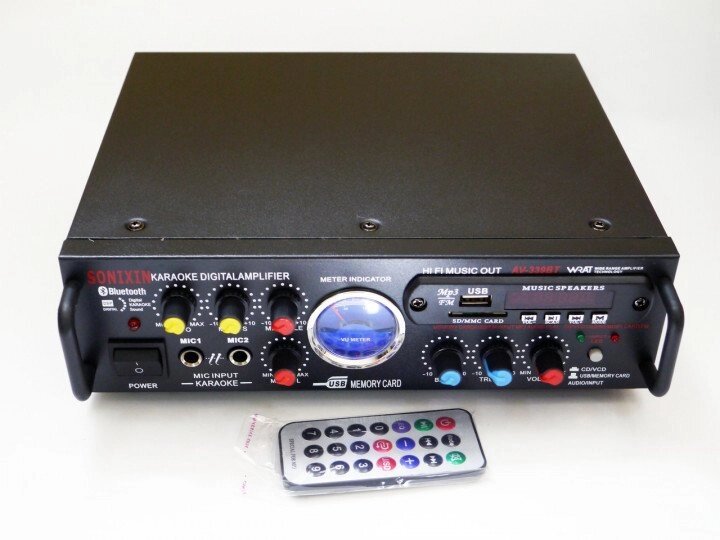 Підсилювач звуку Sonixin AV-339BT + USB + Fm + Mp3 + КАРАОКЕ + Bluetooth від компанії Інтернет магазин "Megamaks" - фото 1