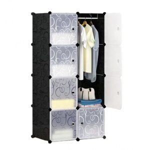 Пластикова шафа для одягу та взуття на 2 секції Storage Cube Cabinet MP-28-51 76*37*146 см