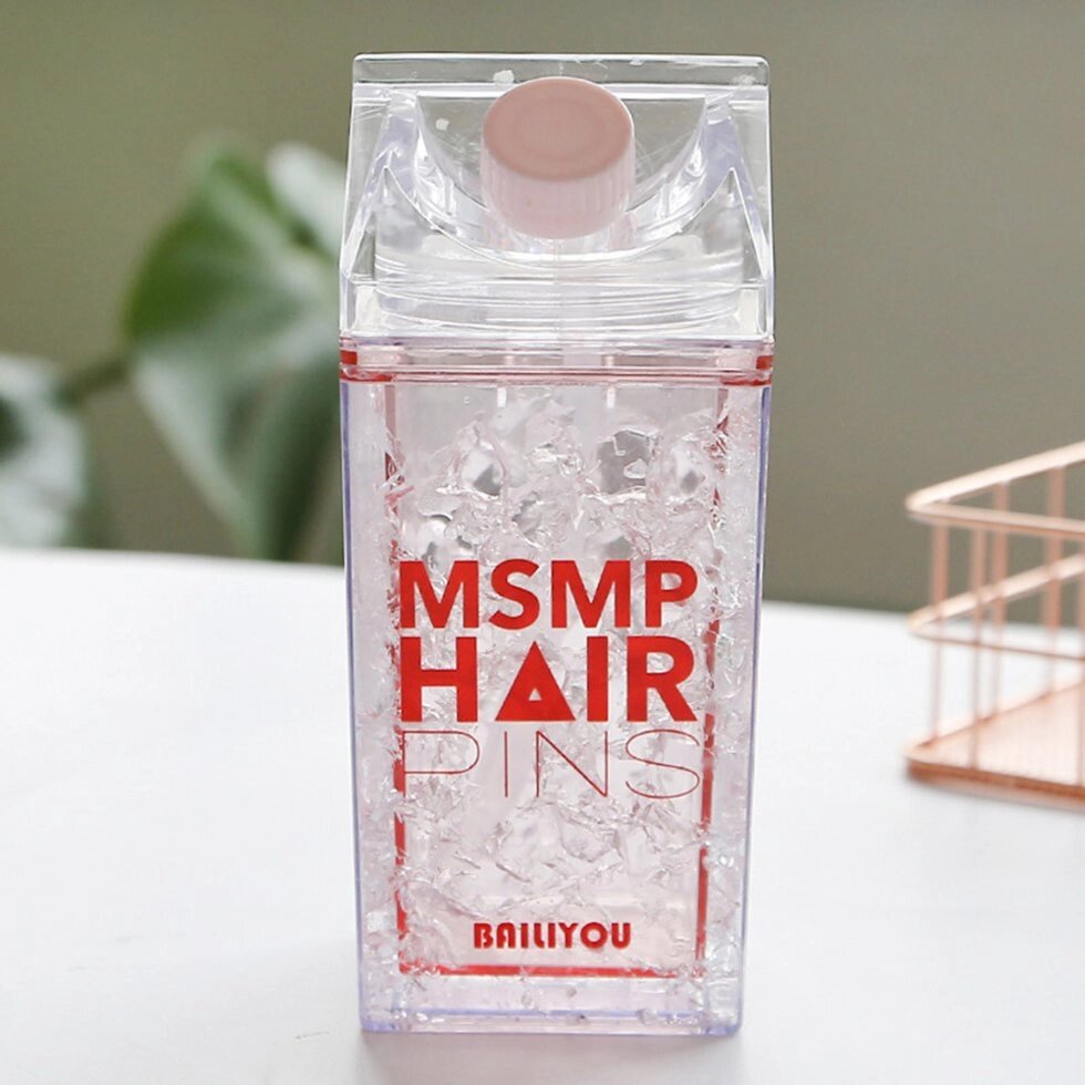 Пляшка для води, що охолоджує EL msmp hair 400 мл білий з червоним від компанії Інтернет магазин "Megamaks" - фото 1
