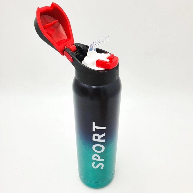 Пляшка термос для води напоїв з трубочкою sport 350 мл від компанії Інтернет магазин "Megamaks" - фото 1