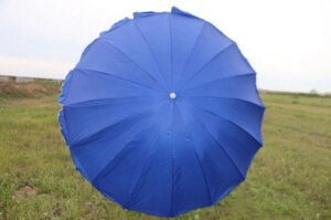 Пляжний парасолька c срібним напиленням, Регулеровка нахилу купола і металопластиковими спицями 1.8 м