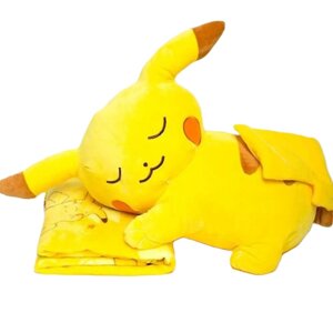 Покемон Пікачу дитяча м'яка іграшка Pokemon 60 см з пледом 110x160 см