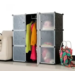 Портативна збірна шафа для білизни одягу та взуття, модульна шафа органайзер для зберігання речей 109х38х109
