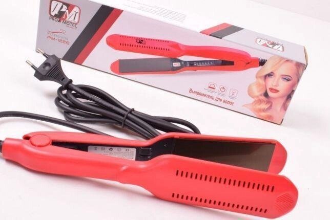 Прилад для вирівнюючи волосся Promotec PM-1226 плойка праску червоний від компанії Інтернет магазин "Megamaks" - фото 1