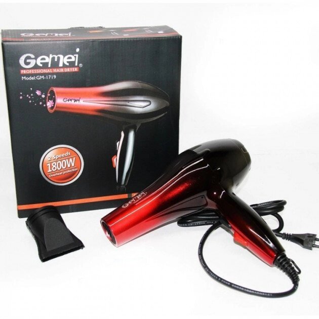 Професійний фен для укладання та сушіння волосся Gemei GM-1719 від компанії Інтернет магазин "Megamaks" - фото 1