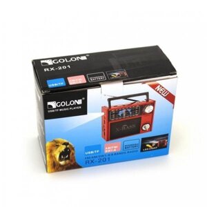 Радіоприймач GOLON RX-201 usb sd card FM / AM / SW ліхтарик