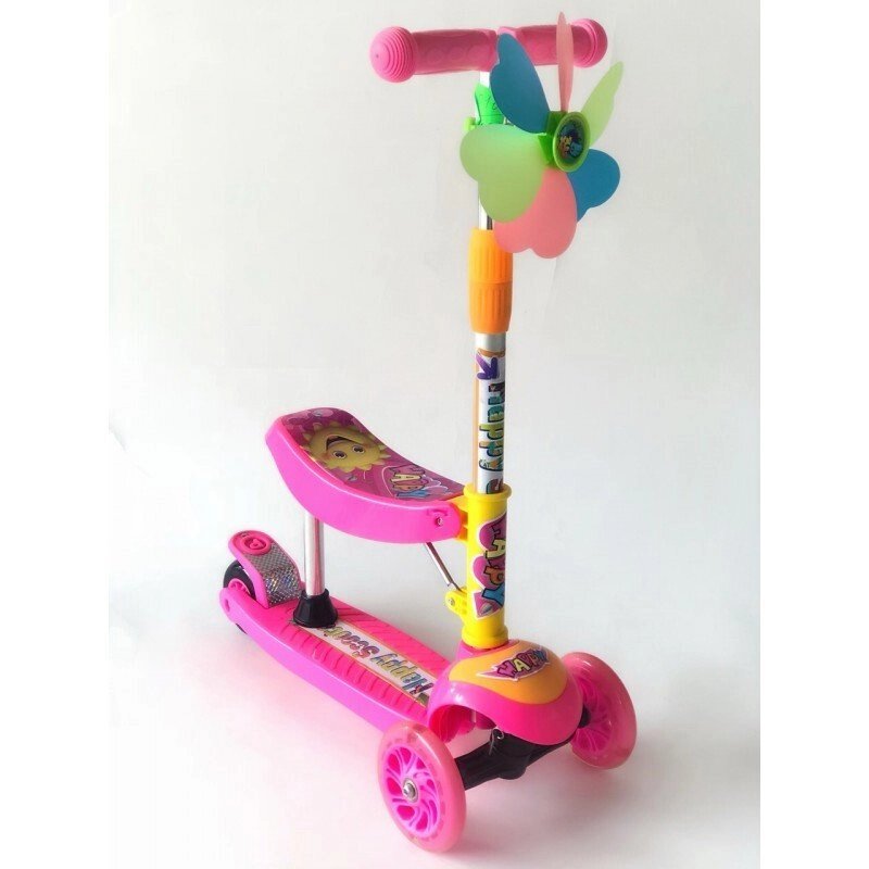 Самокат-беговел детский Happy Scooter разноцветный яркий для прогулок від компанії Інтернет магазин "Megamaks" - фото 1