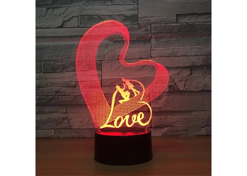 Сенсорний 3D світильник Love тривимірне зображення настільний нічник від компанії Інтернет магазин "Megamaks" - фото 1