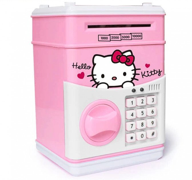 Скарбничка-сейф дитяча рожева Hello Kitty з кодовим замком електронна від компанії Інтернет магазин "Megamaks" - фото 1