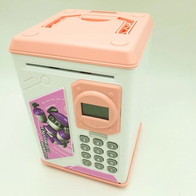 Скарбничка-сейф дитяча з кодовим замком з Годинами і UKC Робот рожевий від компанії Інтернет магазин "Megamaks" - фото 1
