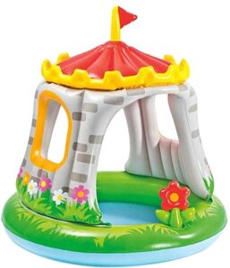 Казковий дитячий надувний басейн "Королівський Замок" Intex 57122 з навісом від 1 до 3 років