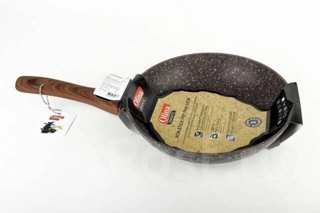 Сковорідка кухонна з дерев'яною ручкою Olina 26 см гранітне антипригарне покриття від компанії Інтернет магазин "Megamaks" - фото 1
