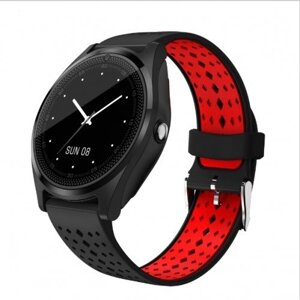 Смарт годинник на руку Smart Watch V9 Android або iOS фітнес годинник металевий корпус червоні