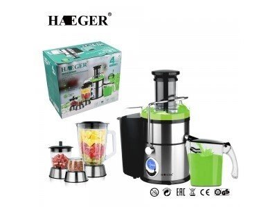 Соковижималка блендер Haeger HG-2820 1200 W металевий корпус від компанії Інтернет магазин "Megamaks" - фото 1