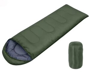Спальний мішок-ковдра з капюшоном весна-літо Stenson А-11 Зелений