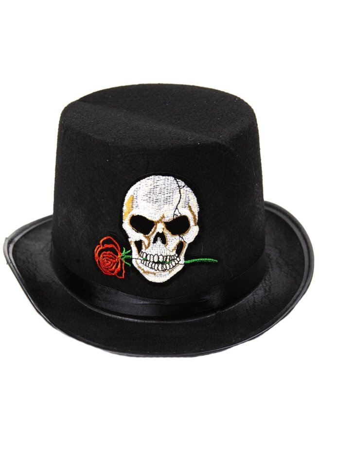 Стильна капелюх циліндр з черепом на Хеллоуїн, карнавал, маскарад від компанії Інтернет магазин "Megamaks" - фото 1