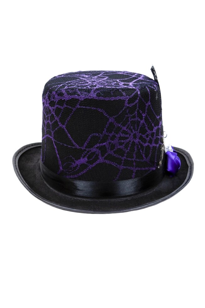 Стильна капелюх з павутиною фіолетова на Хеллоуїн, карнавал, маскарад від компанії Інтернет магазин "Megamaks" - фото 1