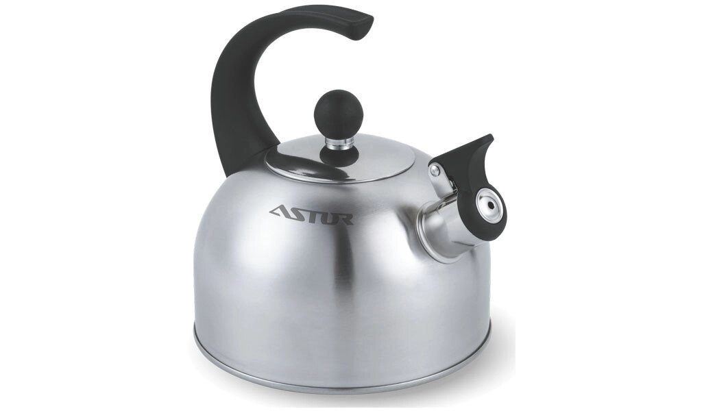 Сучасний чайник ASTOR AST 17020 домашній чайник нержавіюча сталь свисток 2 л від компанії Інтернет магазин "Megamaks" - фото 1