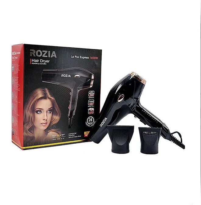 Сушка для волосся Rozia HC-8303 1600 Вт знімний фільтр 2 насадки від компанії Інтернет магазин "Megamaks" - фото 1