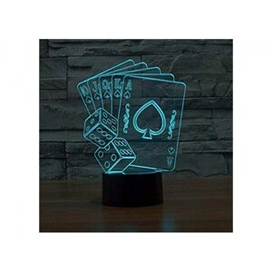 Светильник-ночник 1096 Покер светодиодный настольный 3D изображение