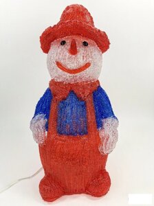 Декор "Сніговик у червоному комбінезоні", що світиться, декор на Новий Рік та Різдво