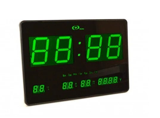 Світлодіодні годинник великі 4632-5 зелена підсвітка час календар від компанії Інтернет магазин "Megamaks" - фото 1