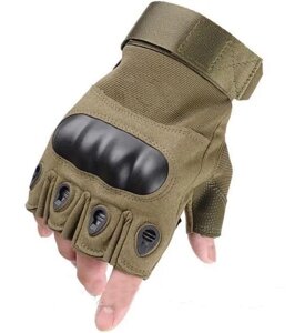 Тактичні рукавички військові без пальців (похідні, армійські, військові, мисливські) Олівецькі
