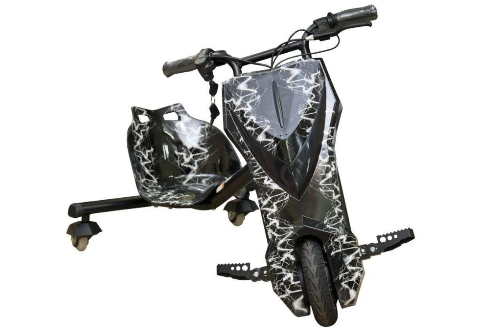 Триколісний скутер для райдерів Дрифт-карт Windtech Drift Cart 8 "Crazy Bug чорна блискавка від компанії Інтернет магазин "Megamaks" - фото 1
