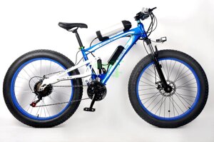 ULTRA BIKE MERCEDES електровелосипед на двухподвесной рамі на великих колесах синього кольору 250 вт 350