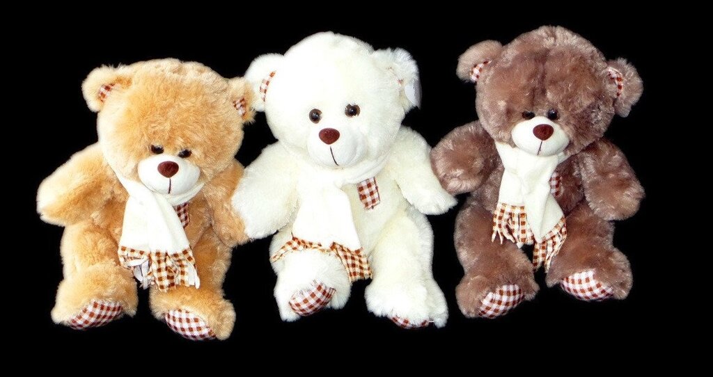 Ведмідь 50 см в шарфі плюшева м'яка іграшка ведмедик на подарунок від компанії Інтернет магазин "Megamaks" - фото 1