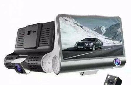 Відеореєстратор T655 автомобільний 3 камери FULL HD дисплей 4 дюйма від компанії Інтернет магазин "Megamaks" - фото 1