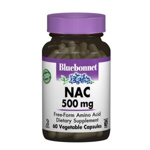 Ацетилцистеїн Bluebonnet Nutrition NAC (N-Ацетил-L-Цистеїн) 500 mg 60 Caps